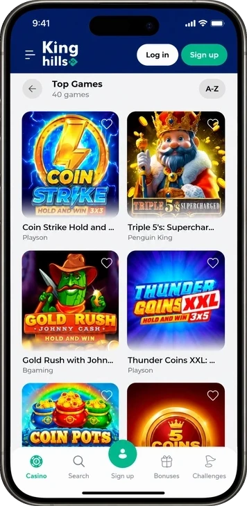 Kinghills casino mobile experience