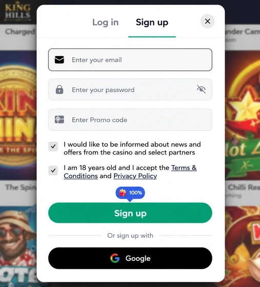 Kinghills casino sign up